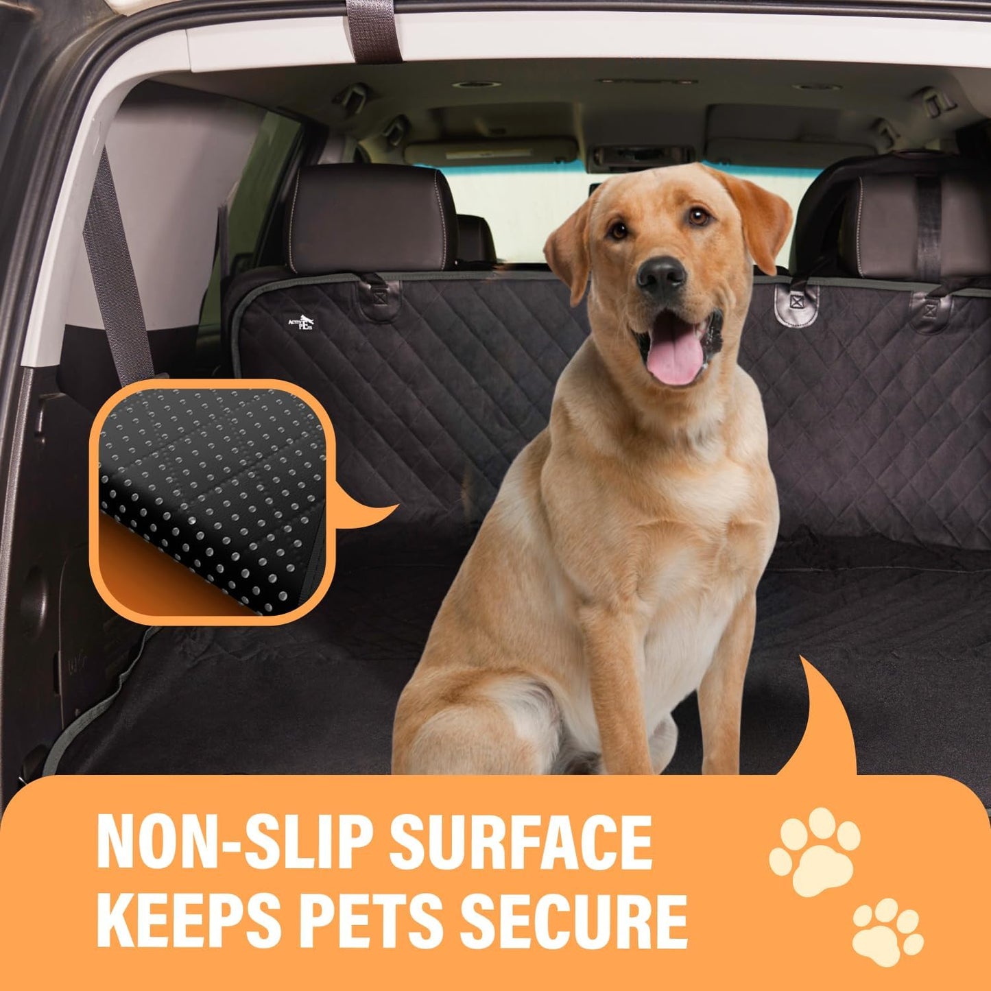 Dog Car Seat Cover for Back Seat. Car Seat Protector Dog Hammock for Car - Waterproof Pet Back Seat Cover for Trucks, Sedans & Suvs - Use with Chom Chom Roller Pet Hair Remover. Orange