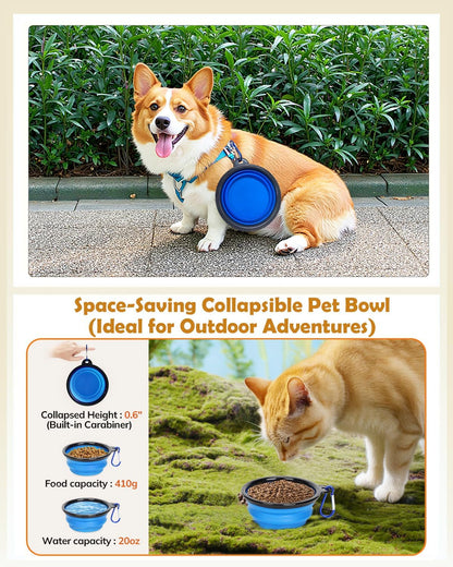 Cat Carrier - Cat Carrier Soft for Medium or Large Cats up to 20Lbs, with Dual-Sided Cushion, Secure Buckle and Foldable Bowl, Dog Carriers for Small Dogs - Pet Carrier (Dark Gray)