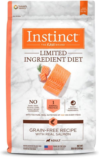 Limited Ingredient Diet Grain Free Recipe with Real Salmon Natural Dry Dog Food, 20 Lb. Bag