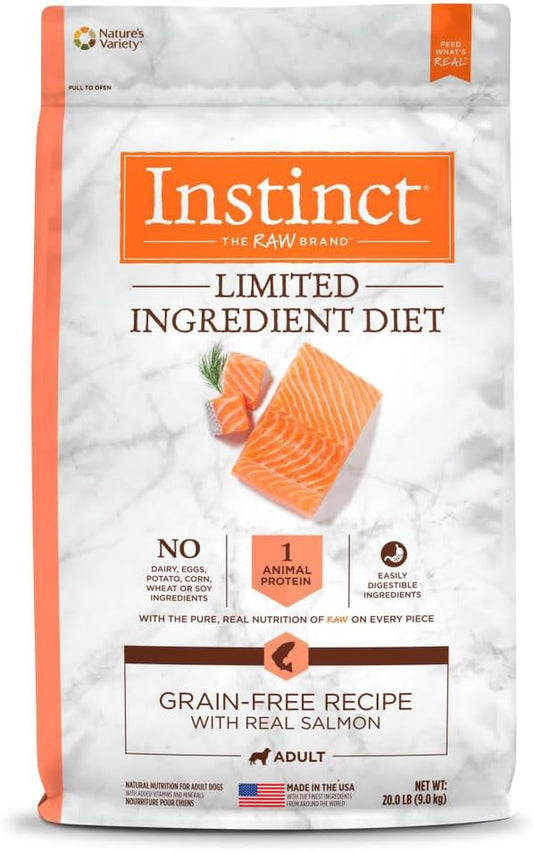Limited Ingredient Diet Grain Free Recipe with Real Salmon Natural Dry Dog Food, 20 Lb. Bag