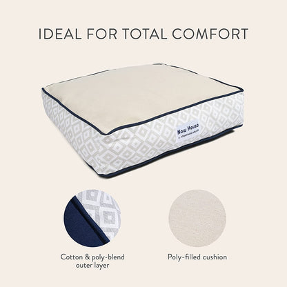 Now House for Pets by Jonathan Adler Grey Diamond Cushion Dog Bed, Medium Medium Dog Bed Washable Dog Bed for Medium Dogs by Now House by Jonathan Adler (FF16059)