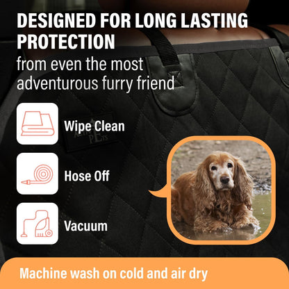 Dog Car Seat Cover for Back Seat. Car Seat Protector Dog Hammock for Car - Waterproof Pet Back Seat Cover for Trucks, Sedans & Suvs - Use with Chom Chom Roller Pet Hair Remover. Orange